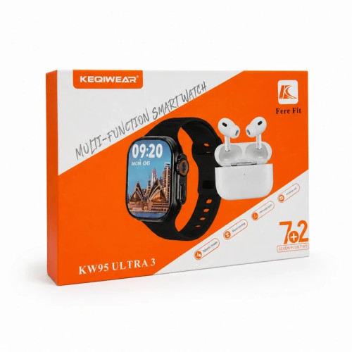 ساعت هوشمند و ایرپاد هفت بند kw95 ultra