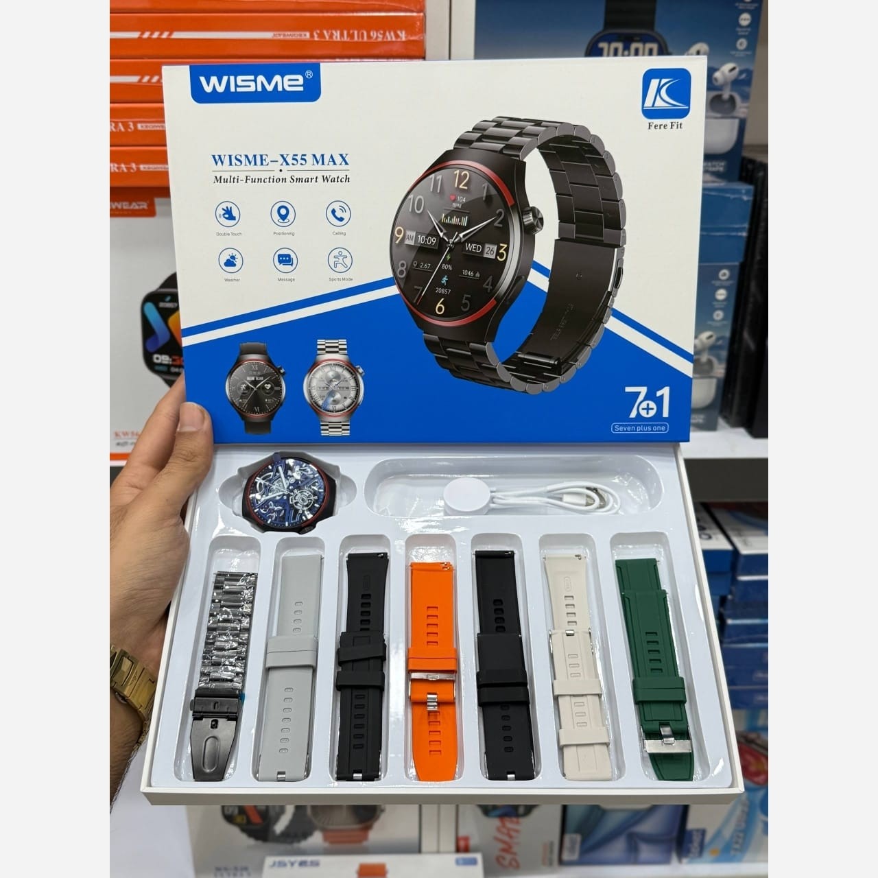 ساعت هوشمند صفحه گرد بند فلزی x55 max
